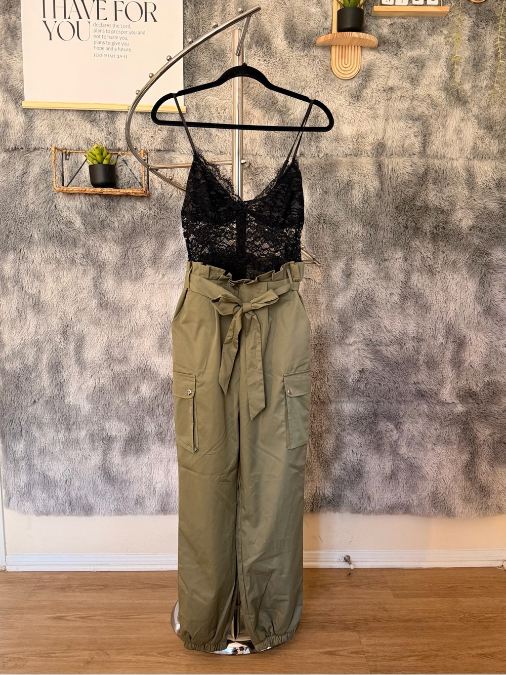 Lace It Up Cargo Jumpsuit